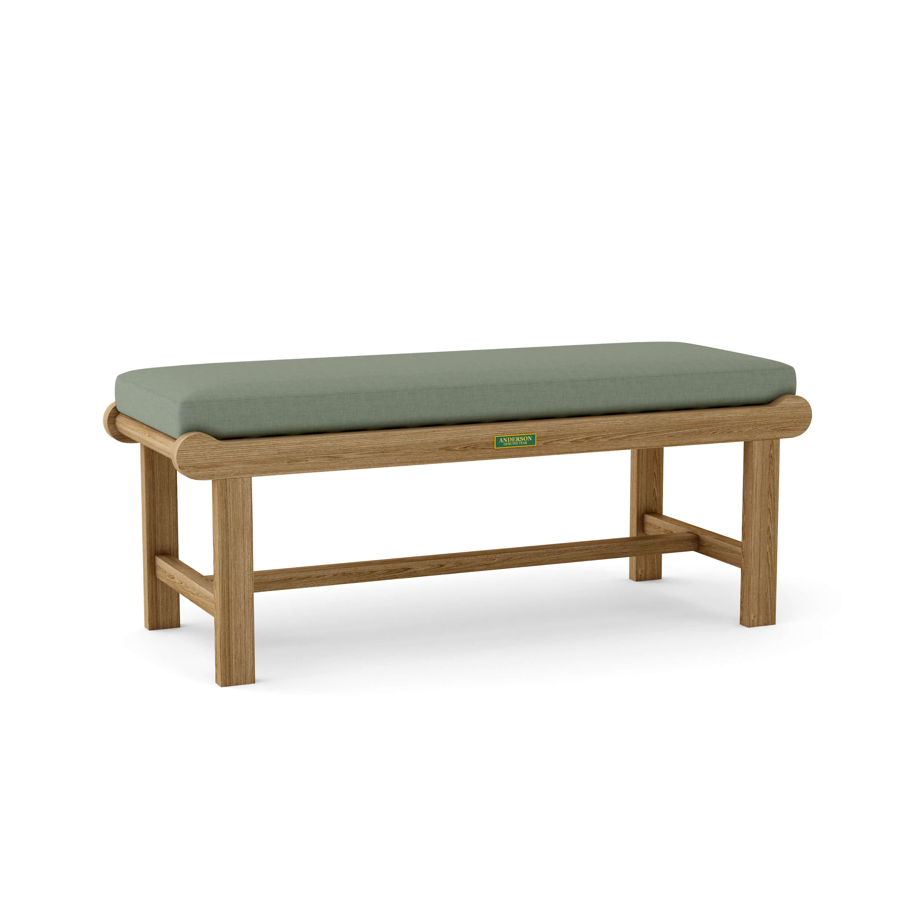Anderson Teak – Cambridge 48″ Backless Bench – Curved Teak Patio Seating