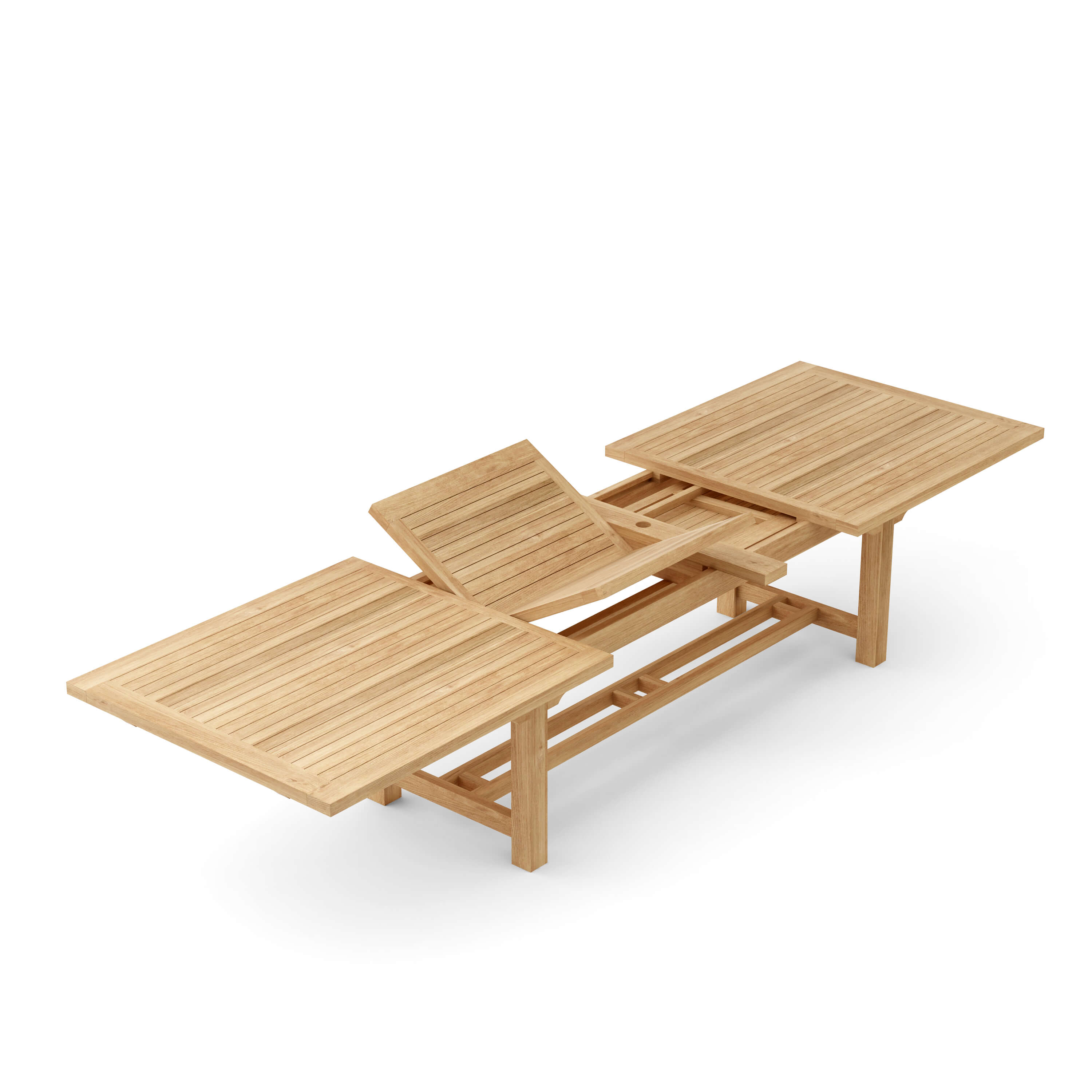 Anderson Teak Bahama 157″ Double Extension Dining Table – Extra Large Teak Patio Table