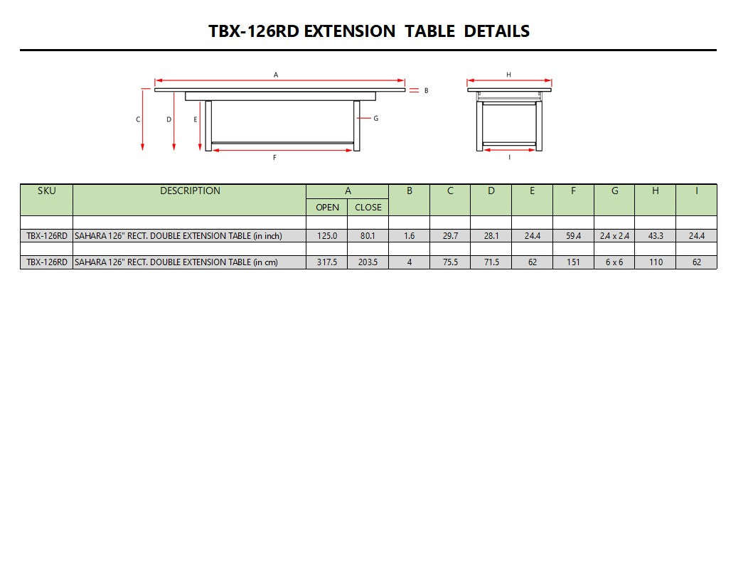Anderson Teak Sahara 126″ Double Extension Dining Table – Large Teak Outdoor Patio Table