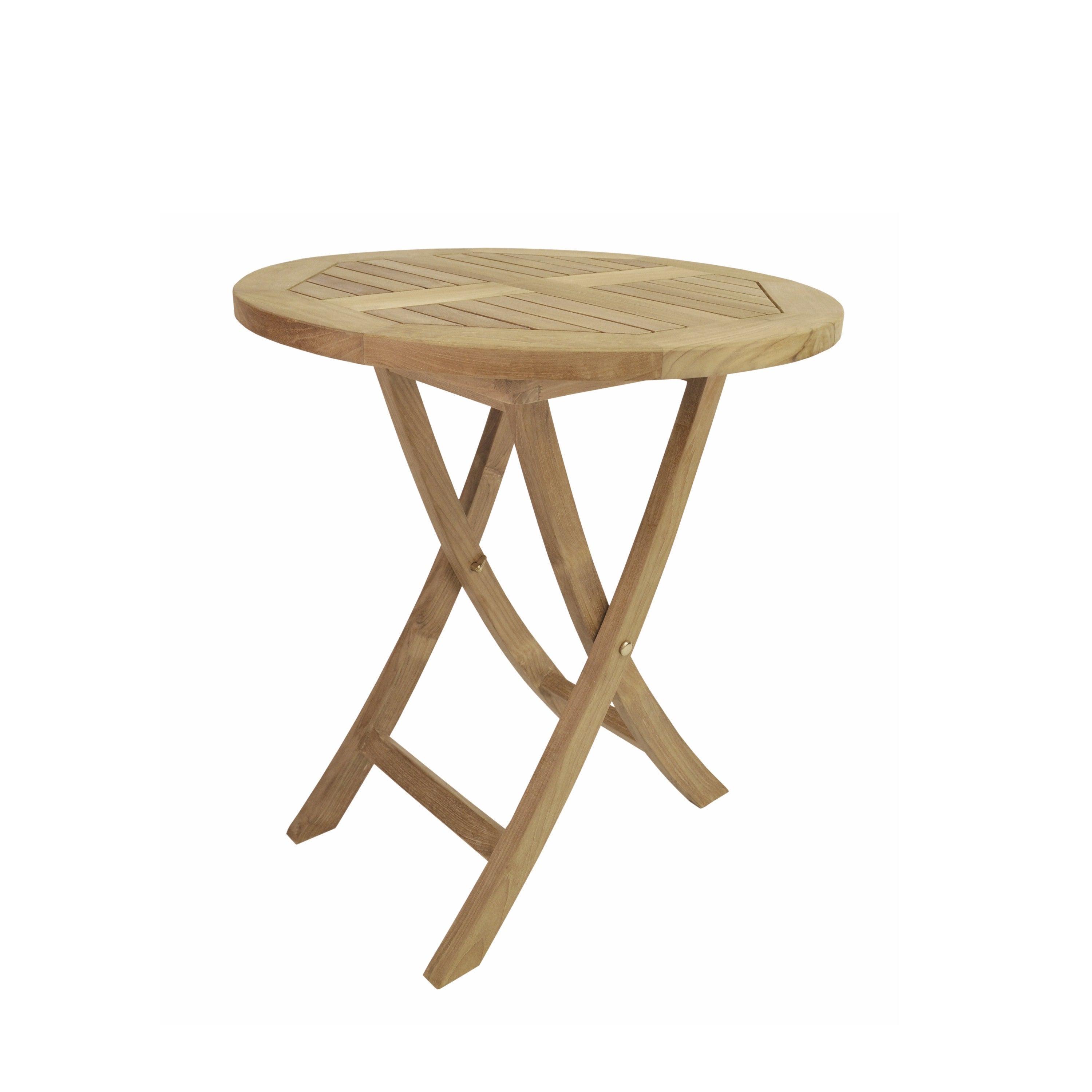Anderson Teak Bahama 27″ Round Bistro Folding Table – Solid Teak Outdoor Patio Table