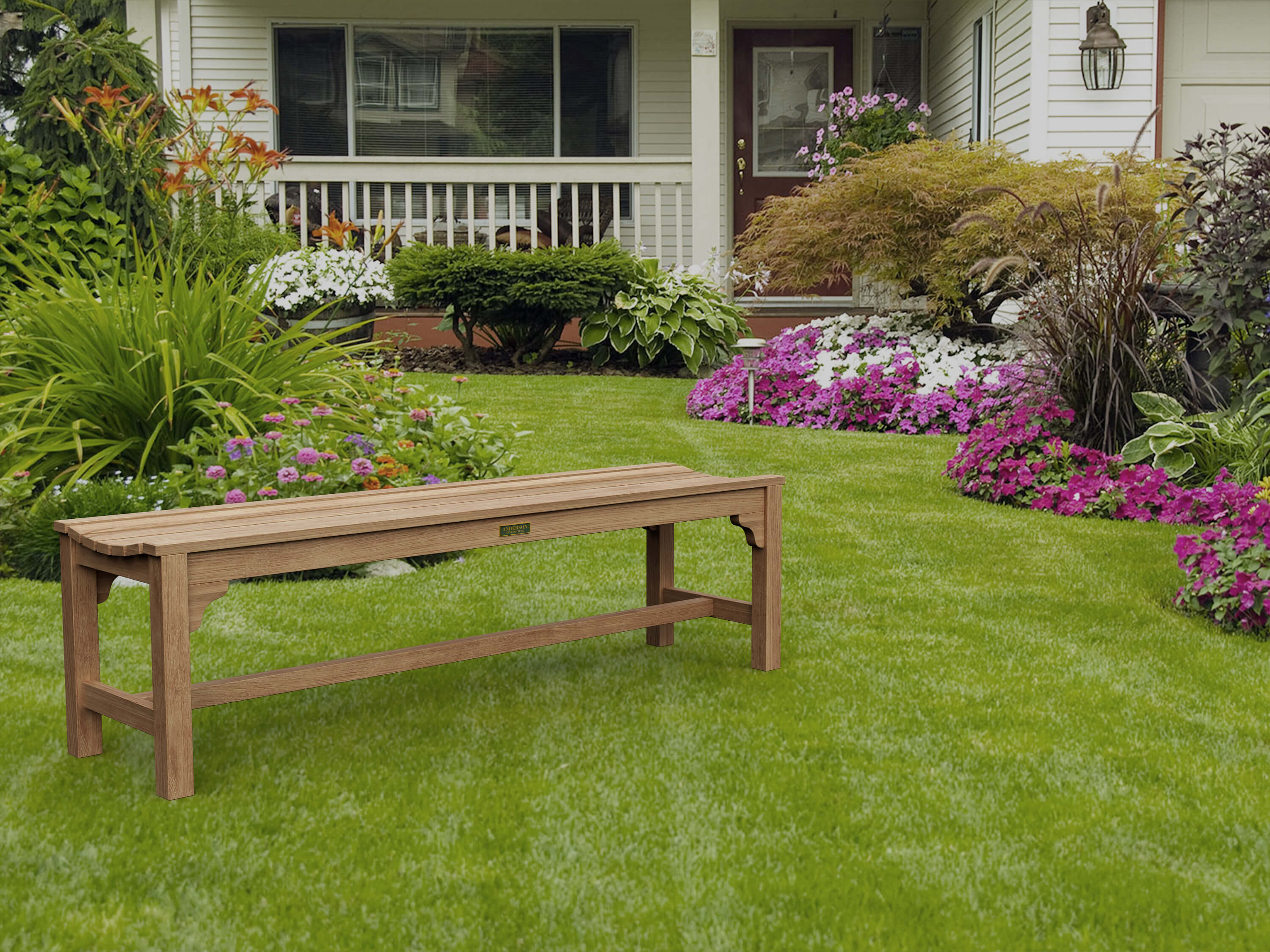 Anderson Teak – Hampton 63″ Backless Bench – Comfortable Teak Patio Seating