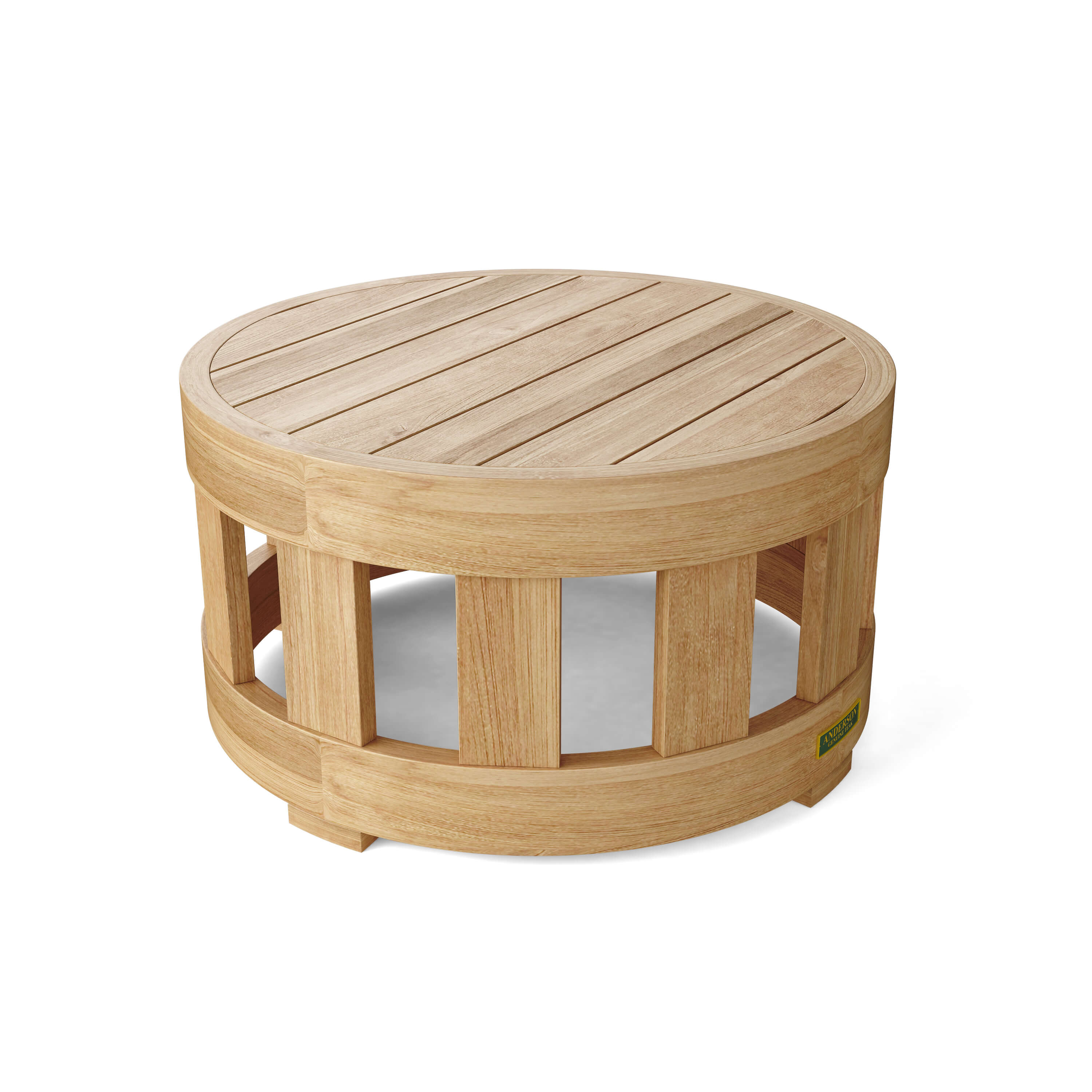 Anderson Teak Circular Coffee Table – Round Teak Outdoor Patio Table
