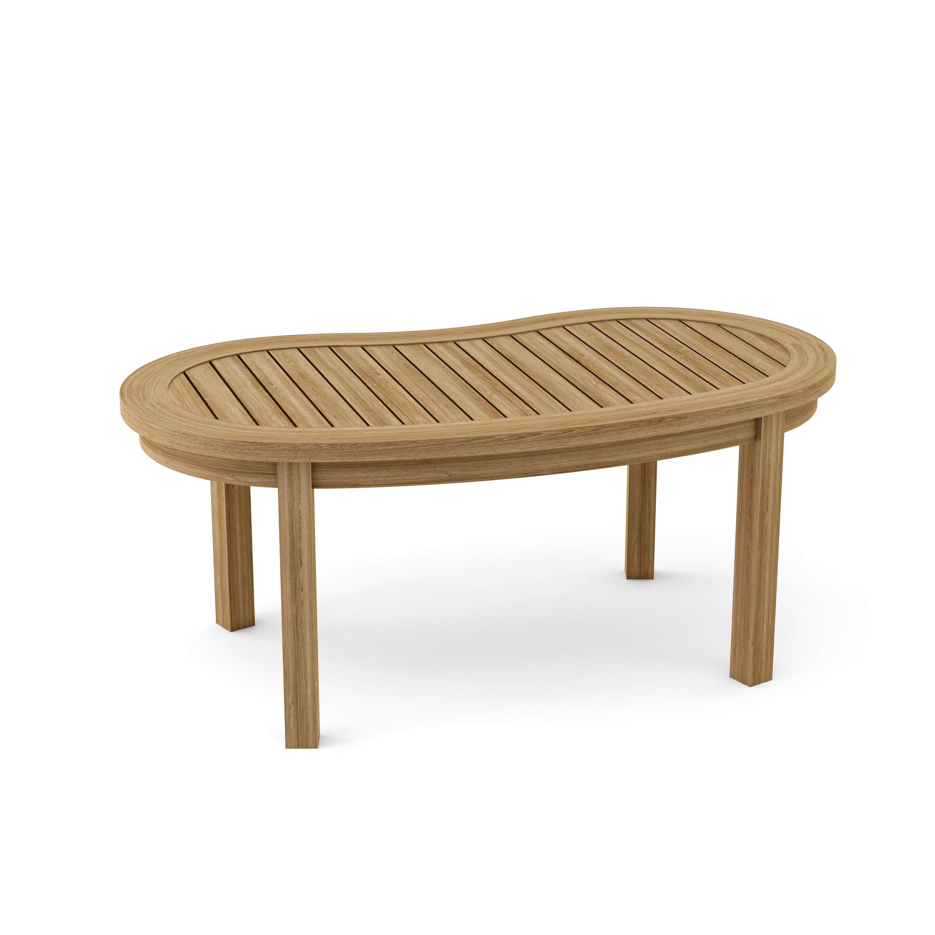 Anderson Teak Curve Coffee Table – Solid Teak Outdoor Patio Table