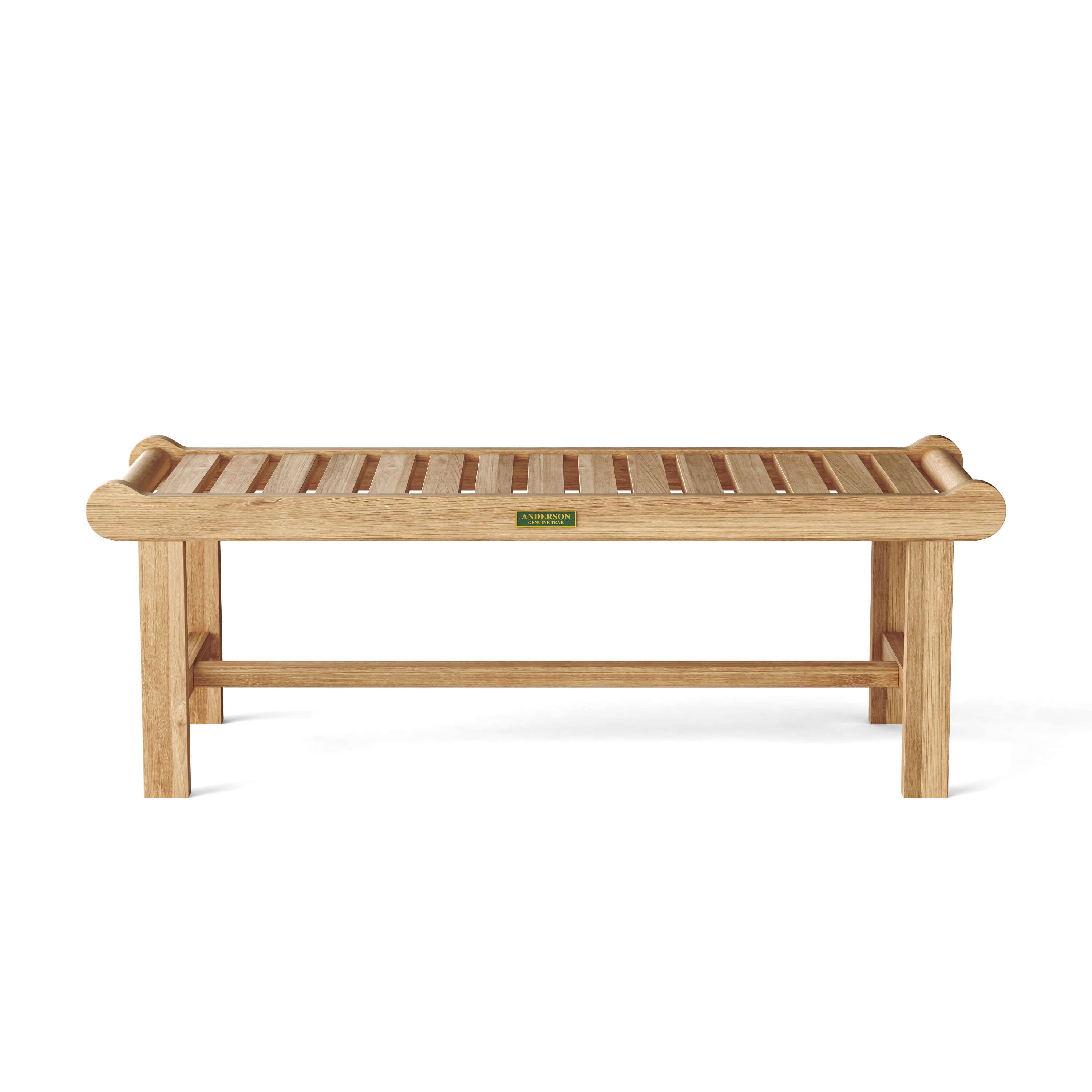 Anderson Teak – Cambridge 48″ Backless Bench – Curved Teak Patio Seating