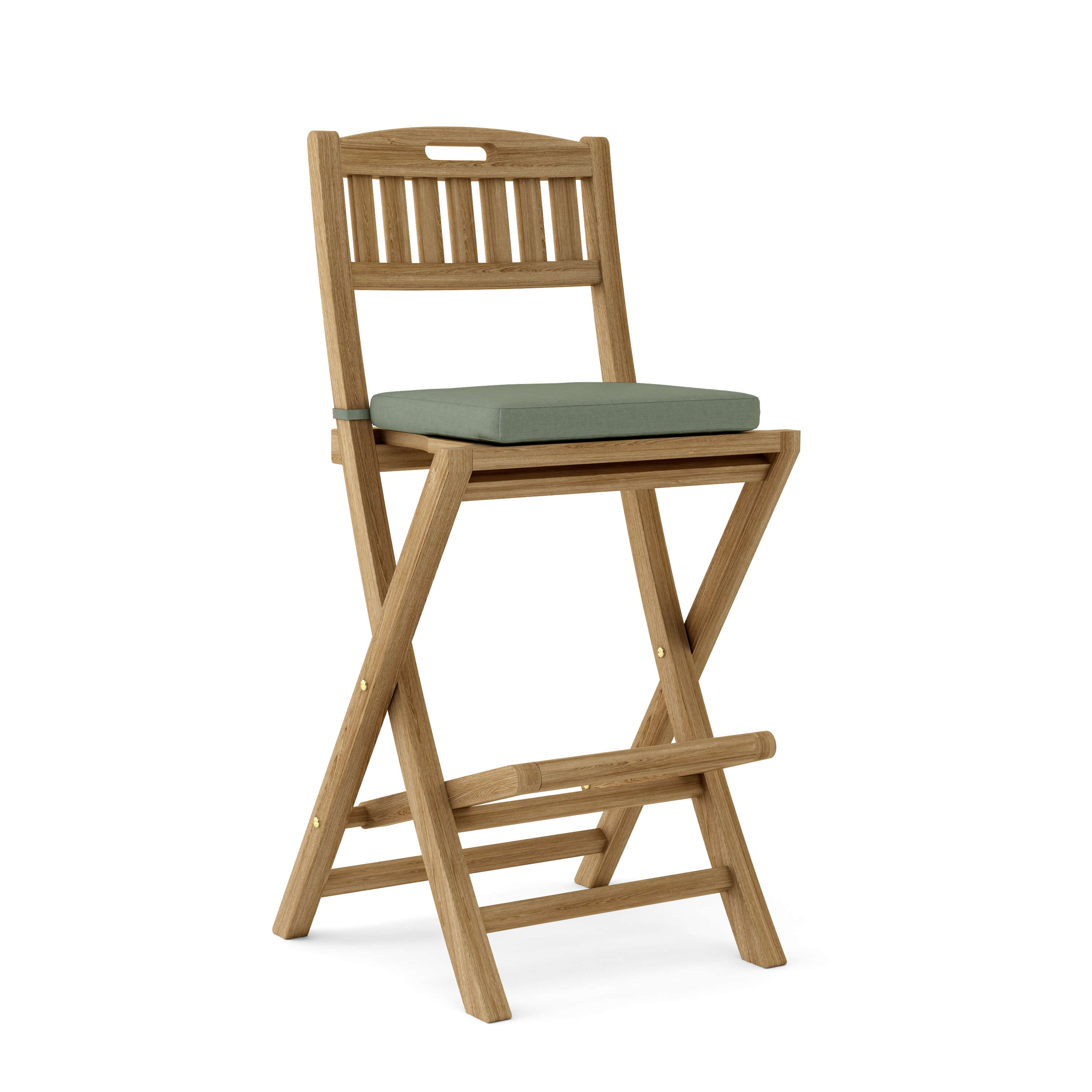 Anderson Teak Altavista Folding Bar Chair – Teak Outdoor Bar Seating