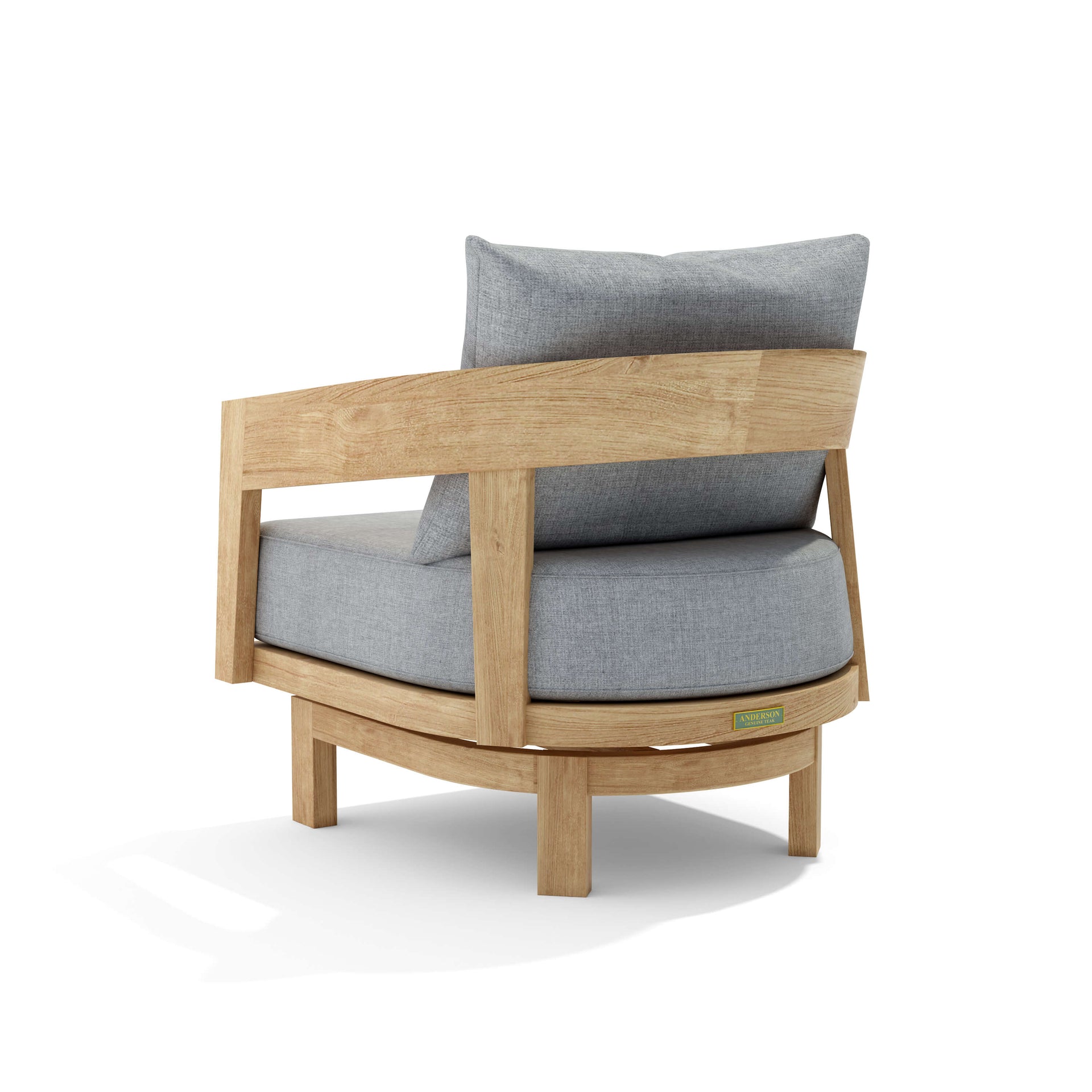 Anderson Teak Toscana 360° Swivel Outdoor Lounge Chair – Grade A Teak Patio Armchair with Sunbrella Cushion