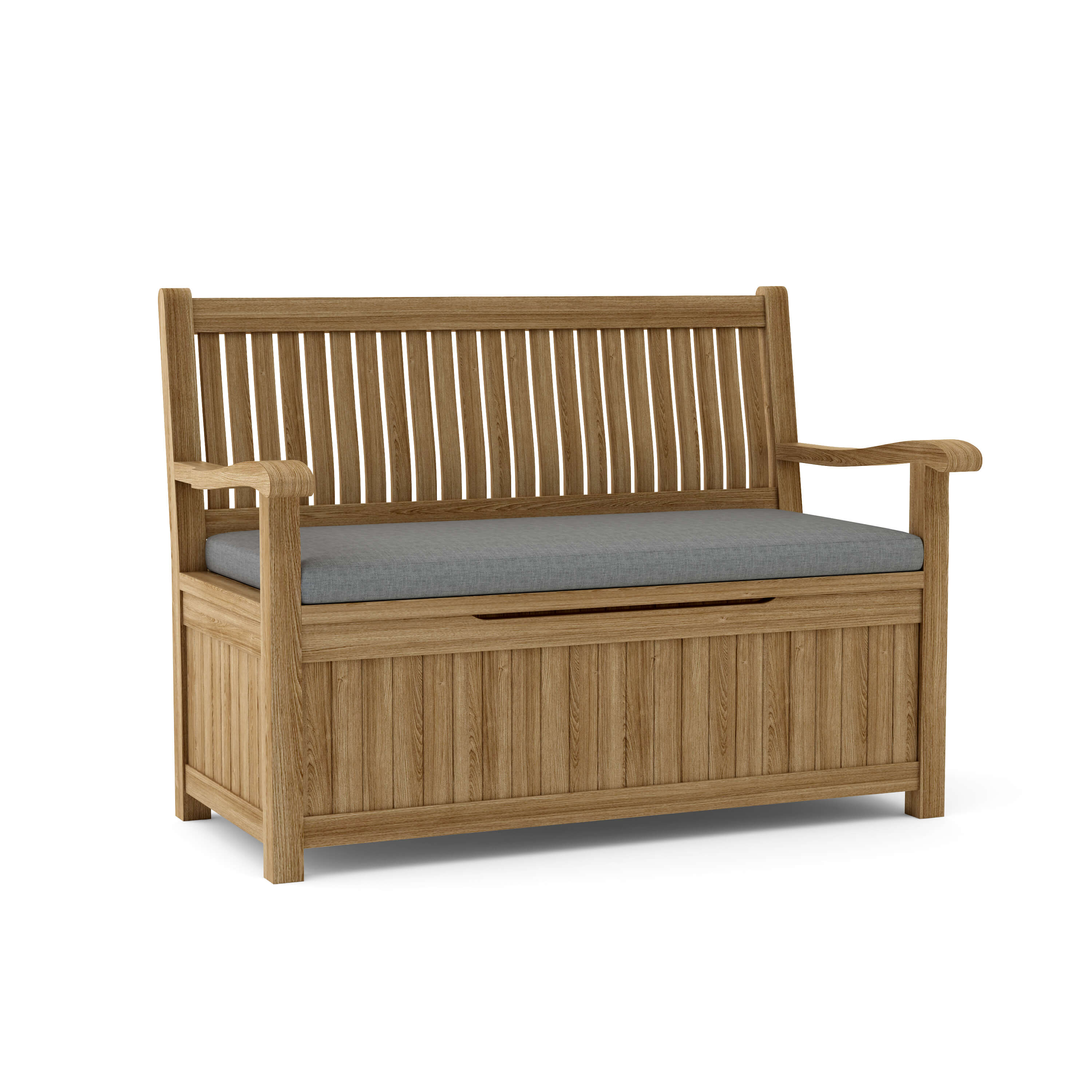 Anderson Teak Del-Amo Storage Bench – Solid Teak Outdoor Bench with Hidden Storage
