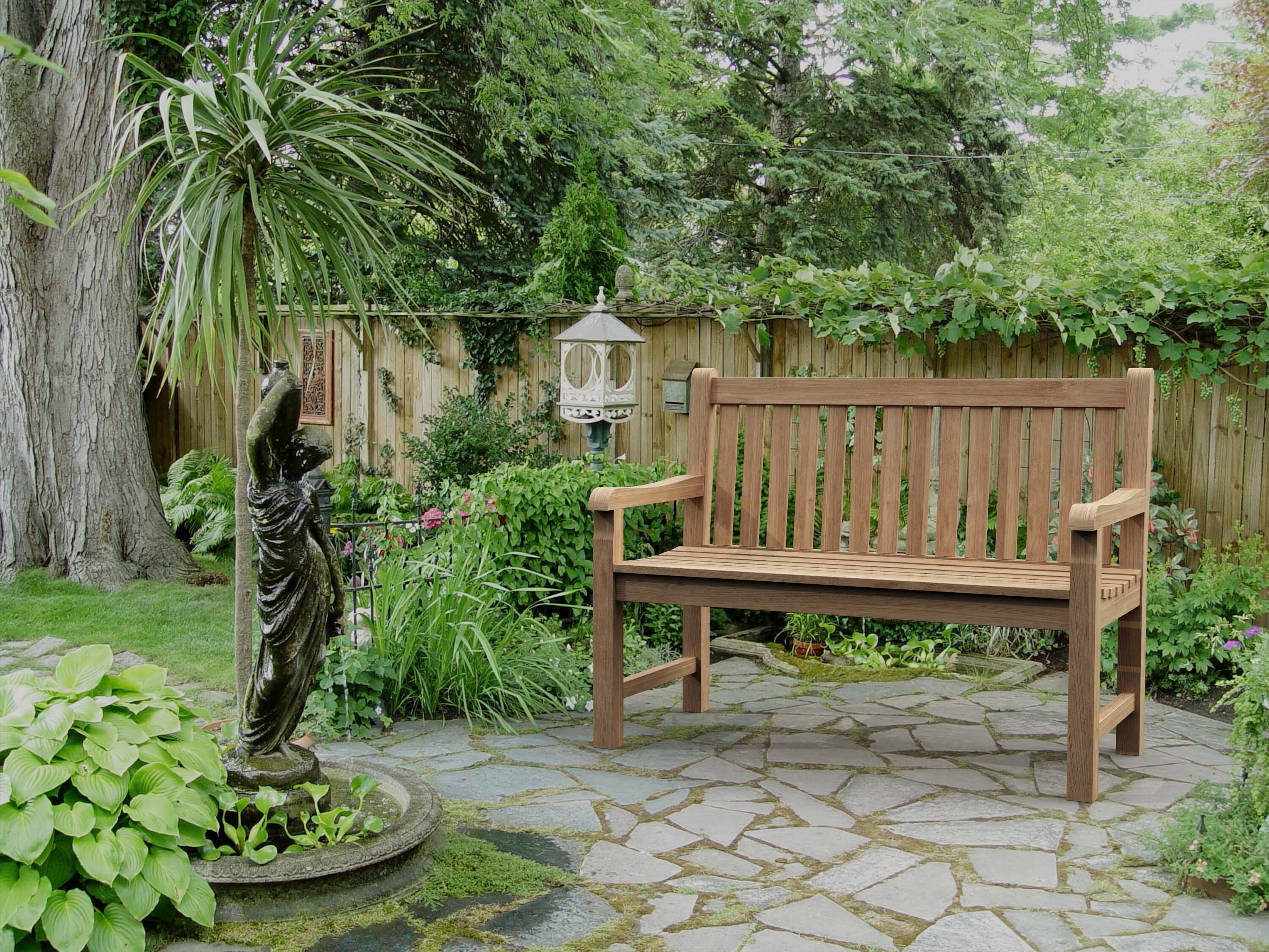 Anderson Teak Classic 2-Seater Bench – Solid Teak Outdoor Garden Bench