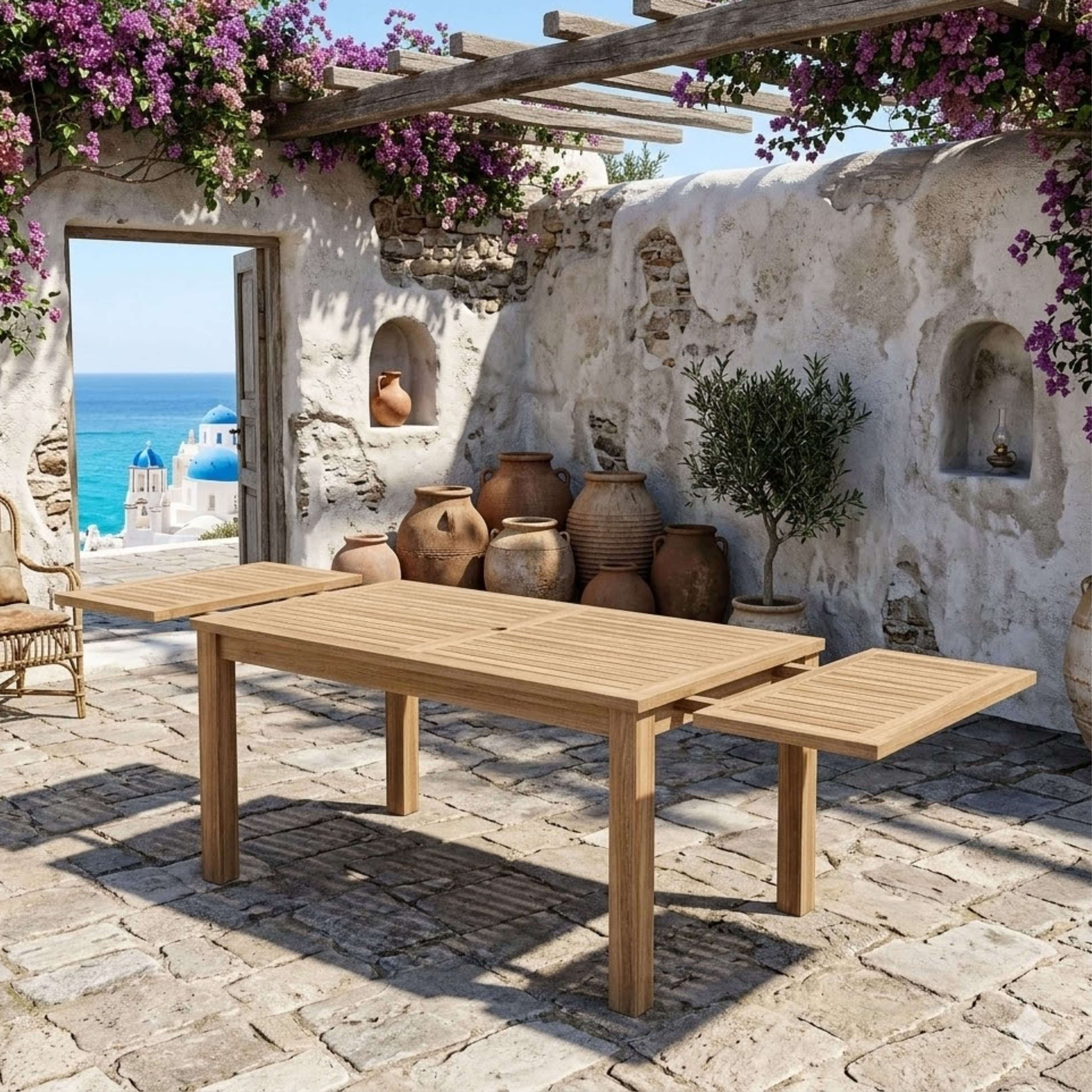 Anderson Teak Bahama 95″ Extension Dining Table – Teak Outdoor Patio Table