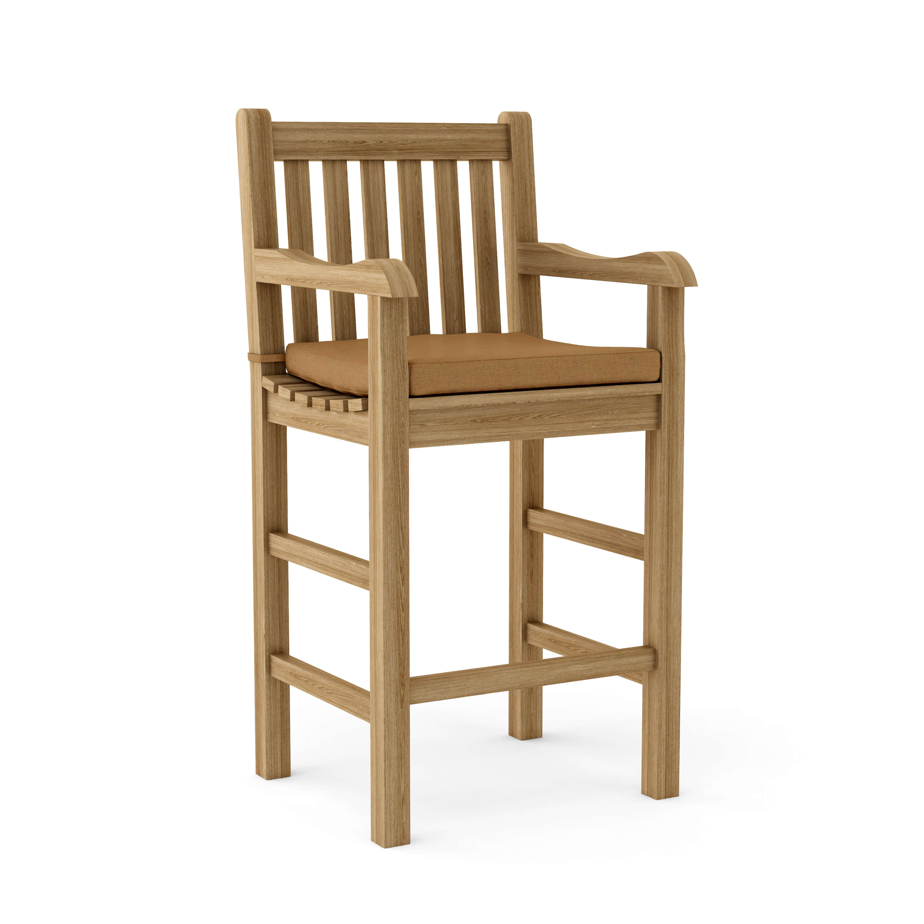 Anderson Teak Classic Bar Armchair – Solid Teak Outdoor Bar Seating