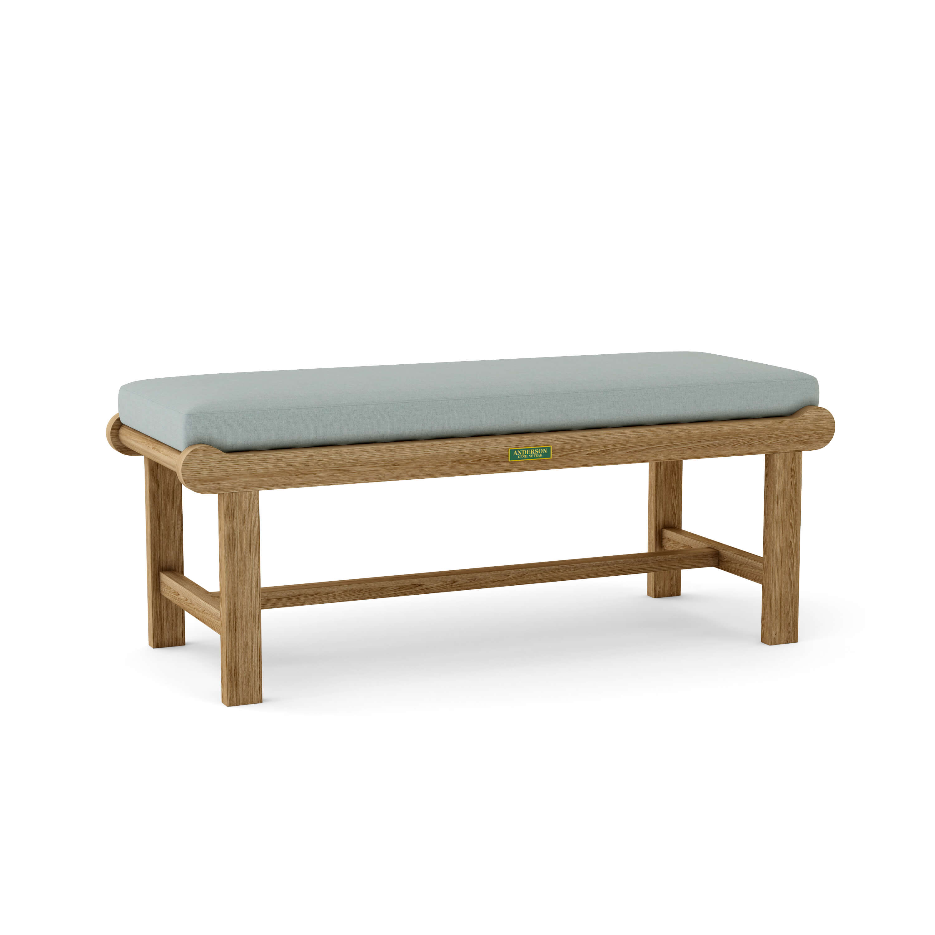 Anderson Teak – Cambridge 48″ Backless Bench – Curved Teak Patio Seating