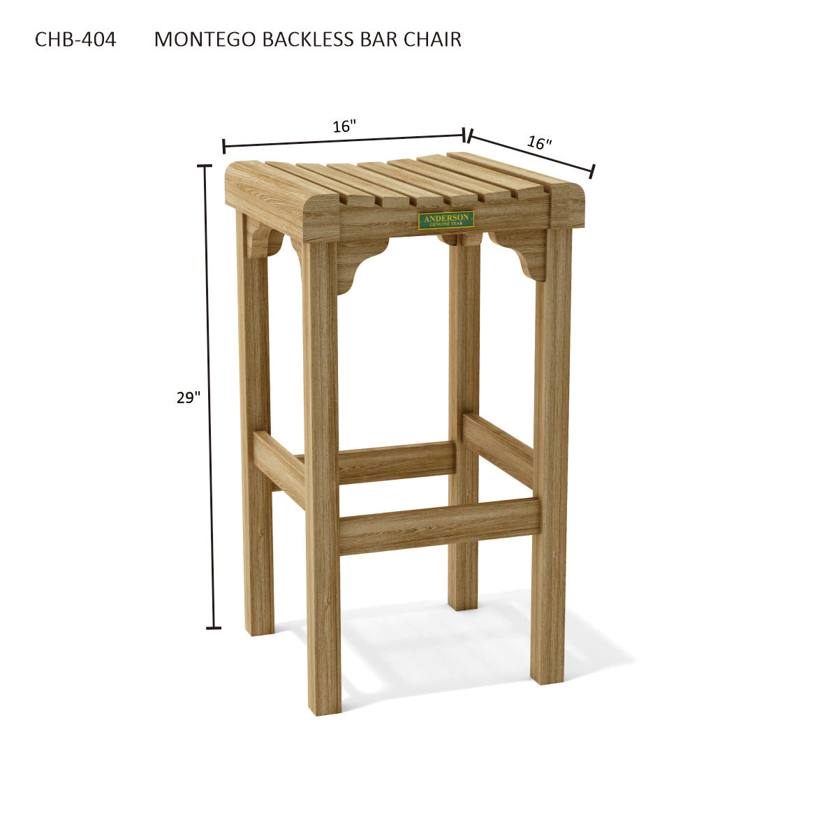 Anderson Teak Montego Backless Bar Chair – Teak Outdoor Bar Stool