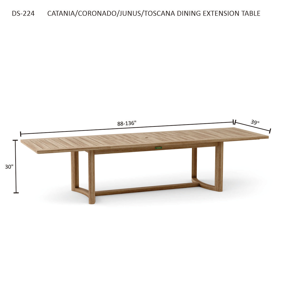 Anderson Teak Junus Extension Dining Table – Large Teak Outdoor Patio Table