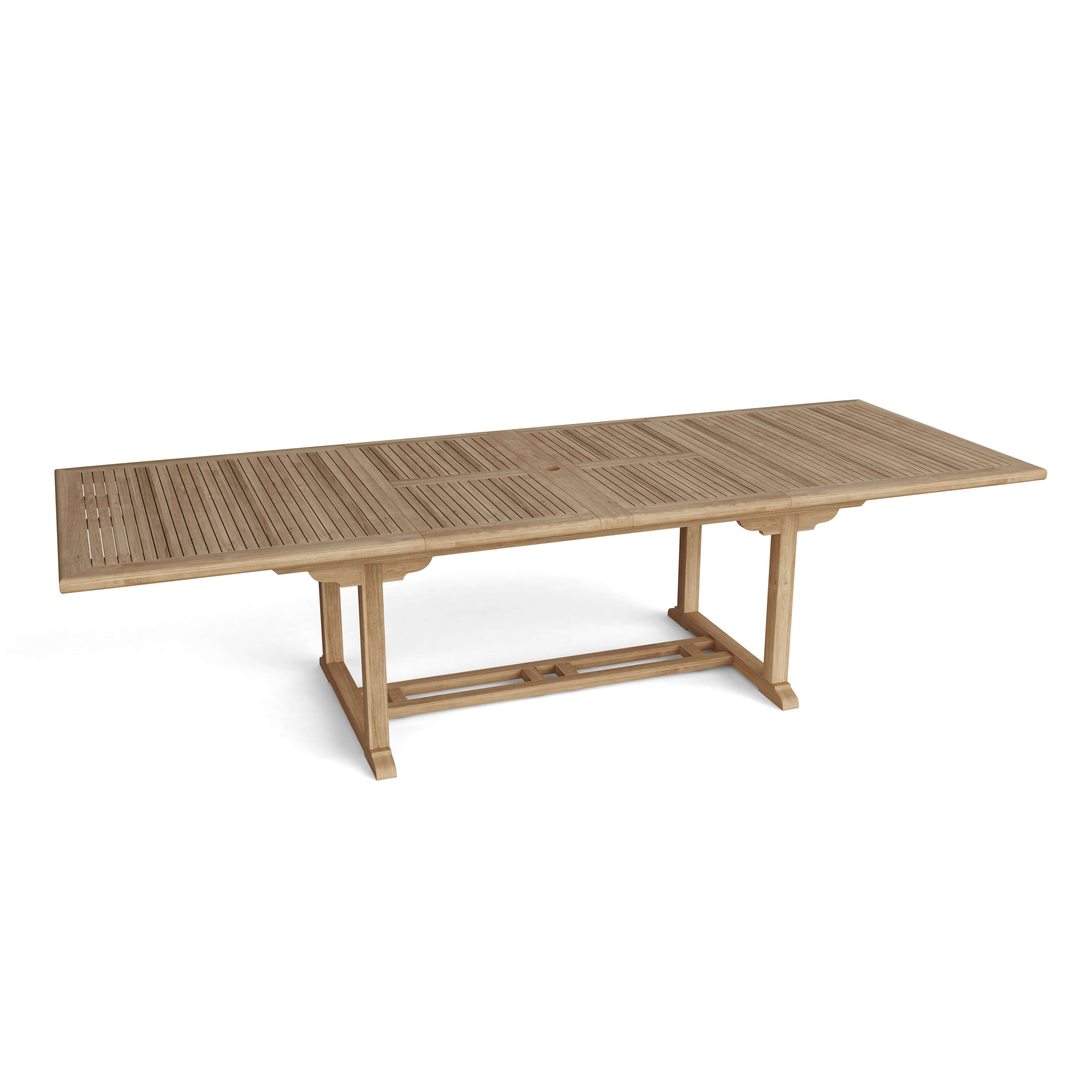 Anderson Teak Valencia 117″ Double Extension Dining Table – Teak Outdoor Patio Table