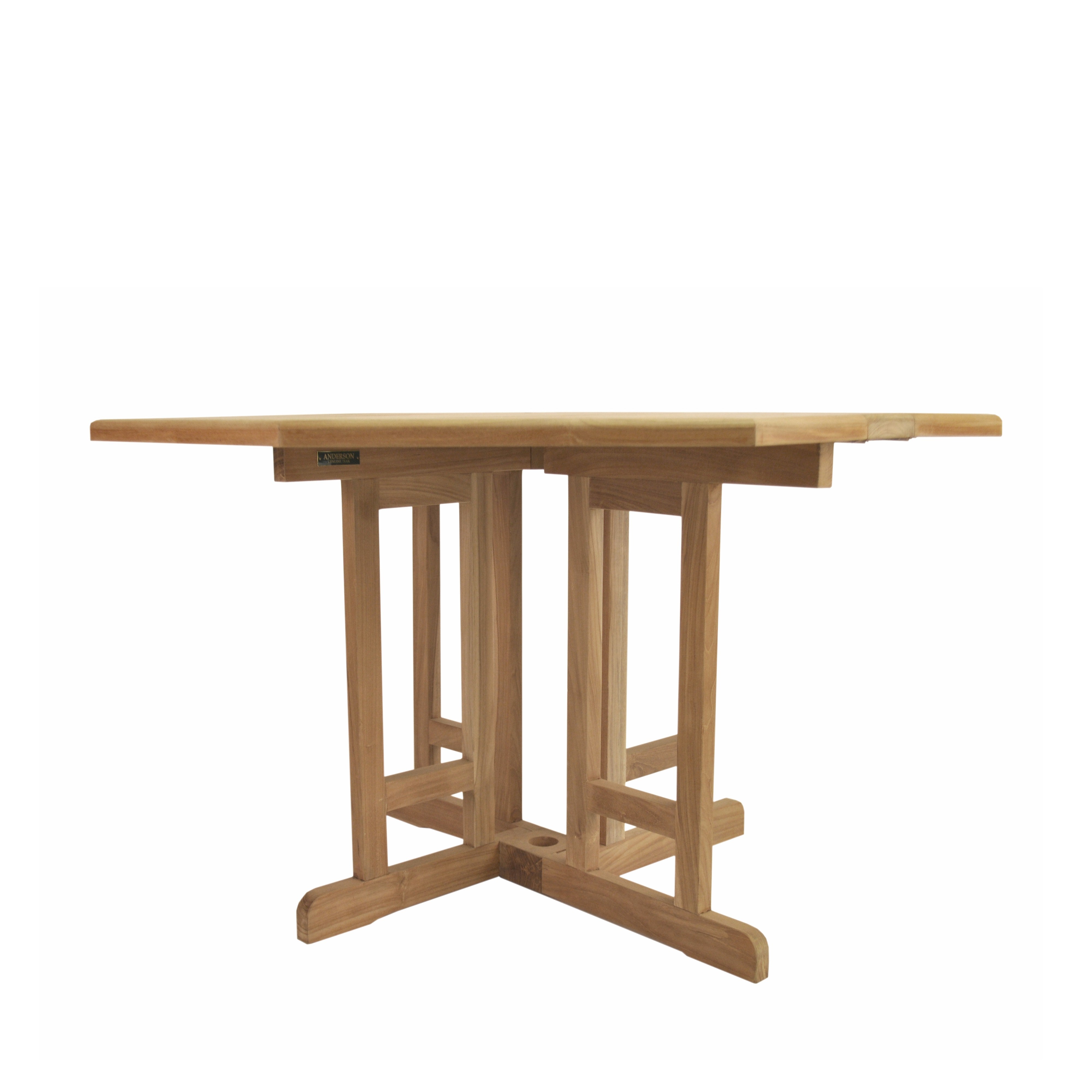 Anderson Teak Butterfly 47″ Octagonal Folding Table – Solid Teak Outdoor Patio Table