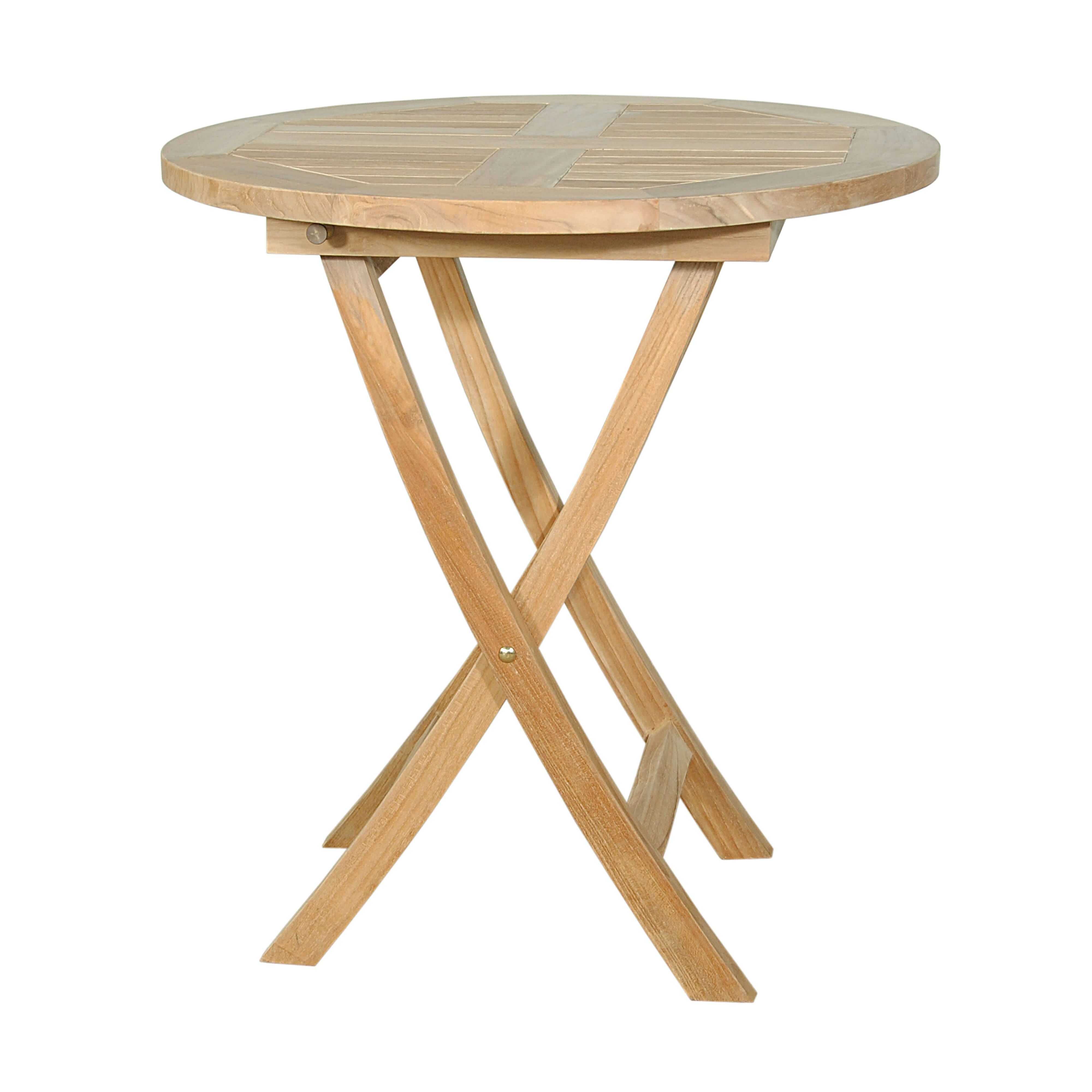 Anderson Teak Bahama 27″ Round Bistro Folding Table – Solid Teak Outdoor Patio Table