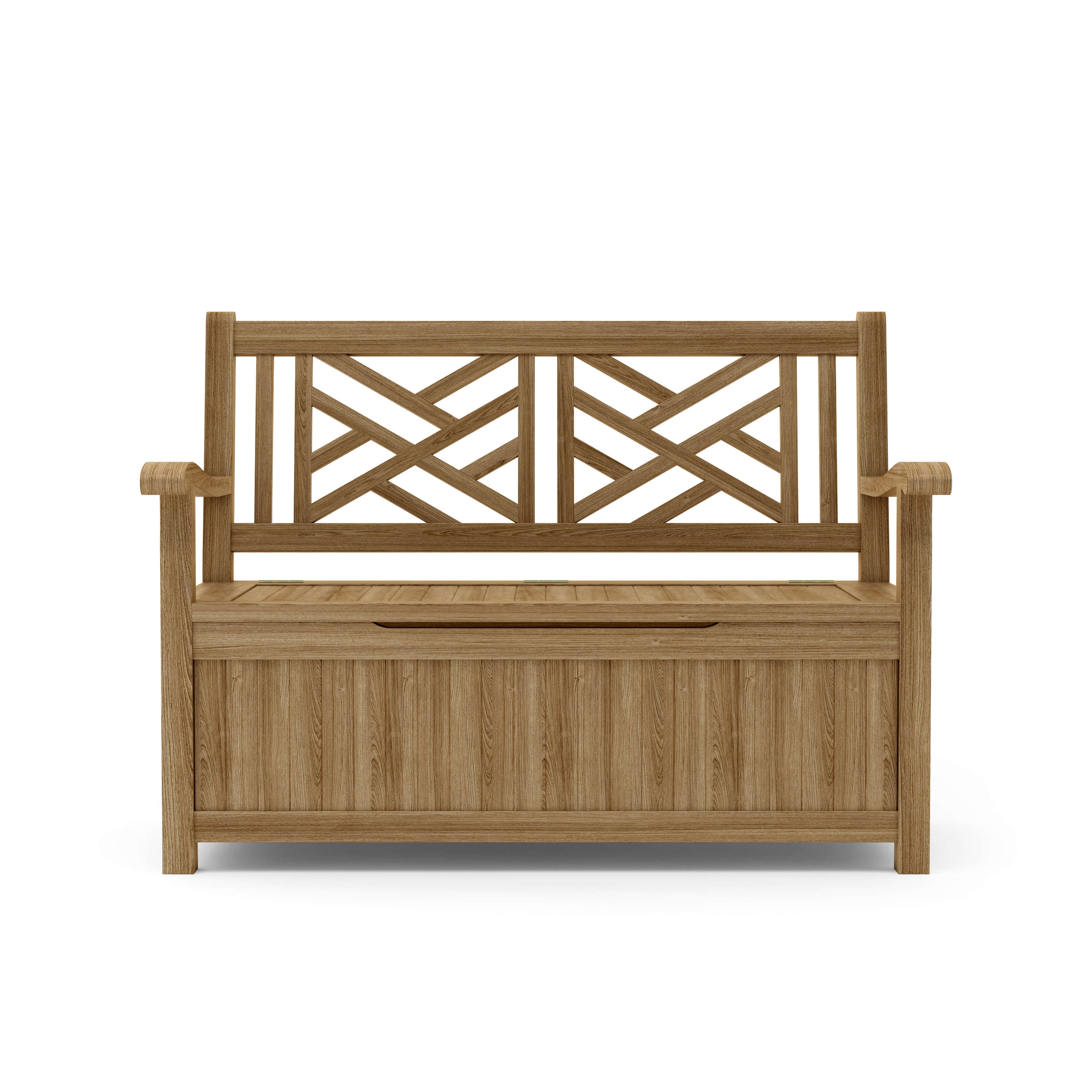 Anderson Teak Vilano Storage Bench – Solid Teak Outdoor Bench with Hidden Storage