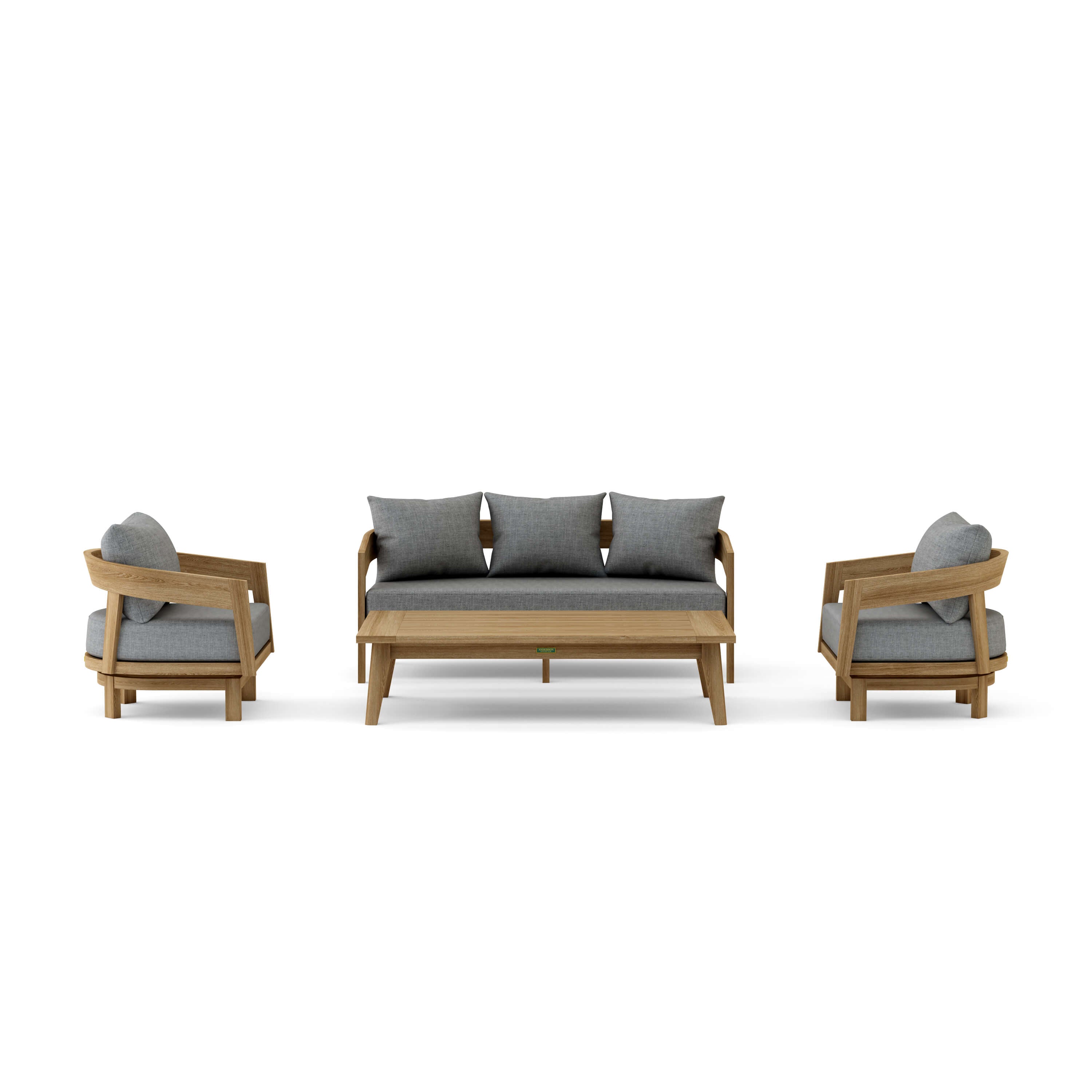 Anderson Teak Toscana 4-Piece Deep Seating Set – Premium Teak Outdoor Patio Sofa & Swivel Lounge Set with Sunbrella Cushions