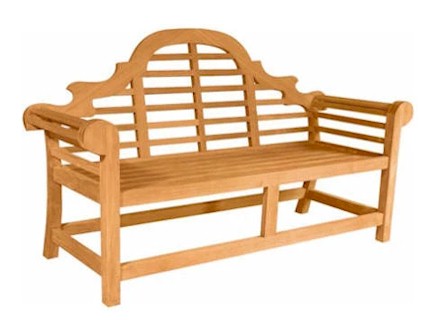 Anderson Teak Marlborough 2-Seater Bench – Lutyens Style Solid Teak Outdoor Garden Bench